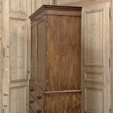 19th Century English Figured Walnut Linen Press ~ Wardrobe