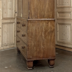 19th Century English Figured Walnut Linen Press ~ Wardrobe