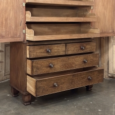 19th Century English Figured Walnut Linen Press ~ Wardrobe