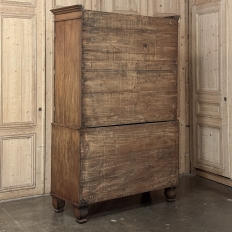 19th Century English Figured Walnut Linen Press ~ Wardrobe