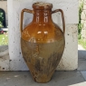Antique Italian Glazed Terracotta Olive Oil Jar with Spout