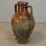 Antique Italian Glazed Terracotta Olive Oil Jar with Spout