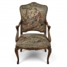 Antique French Louis XV Walnut Needlepoint Armchair ~ Fauteuil