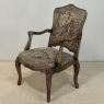 Antique French Louis XV Walnut Needlepoint Armchair ~ Fauteuil