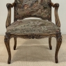 Antique French Louis XV Walnut Needlepoint Armchair ~ Fauteuil