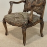 Antique French Louis XV Walnut Needlepoint Armchair ~ Fauteuil