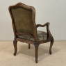 Antique French Louis XV Walnut Needlepoint Armchair ~ Fauteuil