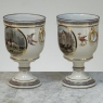 Pair Antique Belgian Pêtre À Baudour Neoclassical Porcelain Hunt Scene Urns