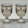 Pair Antique Belgian Pêtre À Baudour Neoclassical Porcelain Hunt Scene Urns