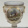 Pair Antique Belgian Pêtre À Baudour Neoclassical Porcelain Hunt Scene Urns
