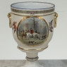 Pair Antique Belgian Pêtre À Baudour Neoclassical Porcelain Hunt Scene Urns