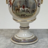 Pair Antique Belgian Pêtre À Baudour Neoclassical Porcelain Hunt Scene Urns