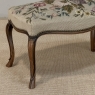 Antique Louis XV Walnut Footstool with Floral Needlepoint Upholstery