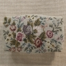 Antique Louis XV Walnut Footstool with Floral Needlepoint Upholstery