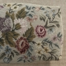 Antique Louis XV Walnut Footstool with Floral Needlepoint Upholstery