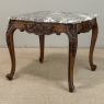 Antique French Régence Style Carved Oak Sainte Anne Marble End Table