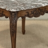 Antique French Régence Style Carved Oak Sainte Anne Marble End Table