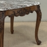 Antique French Régence Style Carved Oak Sainte Anne Marble End Table
