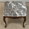 Antique French Régence Style Carved Oak Sainte Anne Marble End Table