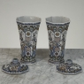 Set of Three Antique Boch Frères Keramis Hand-Painted Lidded Vases