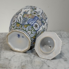 Set of Three Antique Boch Frères Keramis Hand-Painted Lidded Vases