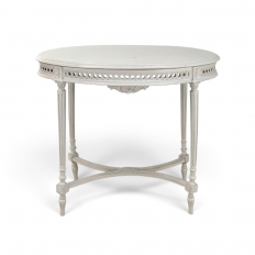 Antique French Louis XVI Painted Oval Center Table ~ End Table