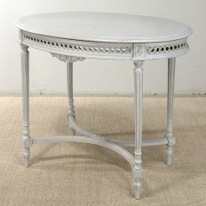 Antique French Louis XVI Painted Oval Center Table ~ End Table