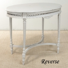 Antique French Louis XVI Painted Oval Center Table ~ End Table