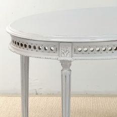 Antique French Louis XVI Painted Oval Center Table ~ End Table