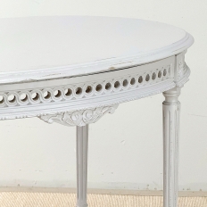 Antique French Louis XVI Painted Oval Center Table ~ End Table