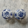Pair Chinese Blue and White Porcelain Lidded Tea Jars