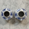 Pair Chinese Blue and White Porcelain Lidded Tea Jars