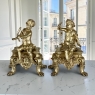 Pair 19th Century French Napoleon III Period Bronze Dore Andirons ~ Bookends