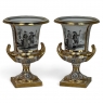 Pair Antique Ritzenhoff & Breker Neoclassical Porcelain Mantel Vases