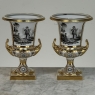 Pair Antique Ritzenhoff & Breker Neoclassical Porcelain Mantel Vases