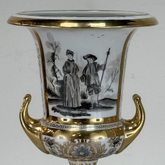 Pair Antique Ritzenhoff & Breker Neoclassical Porcelain Mantel Vases