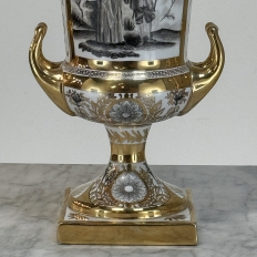 Pair Antique Ritzenhoff & Breker Neoclassical Porcelain Mantel Vases