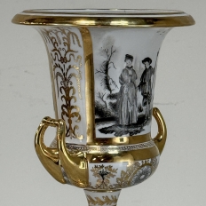 Pair Antique Ritzenhoff & Breker Neoclassical Porcelain Mantel Vases