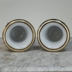Pair Antique Ritzenhoff & Breker Neoclassical Porcelain Mantel Vases
