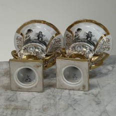 Pair Antique Ritzenhoff & Breker Neoclassical Porcelain Mantel Vases
