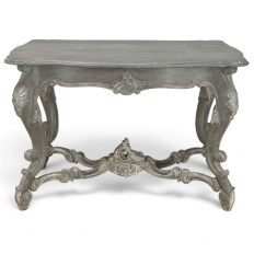 19th Century French R&eacute;gence Hand-Carved & Painted Center Table
