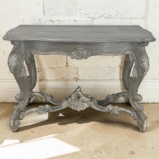 19th Century French Régence Hand-Carved & Painted Center Table