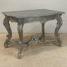 19th Century French Régence Hand-Carved & Painted Center Table