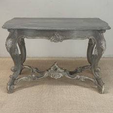 19th Century French Régence Hand-Carved & Painted Center Table