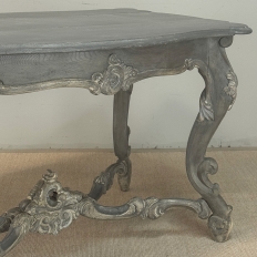 19th Century French Régence Hand-Carved & Painted Center Table