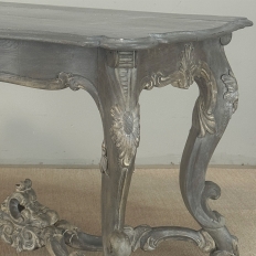 19th Century French Régence Hand-Carved & Painted Center Table