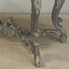 19th Century French Régence Hand-Carved & Painted Center Table