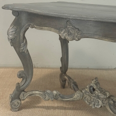 19th Century French Régence Hand-Carved & Painted Center Table