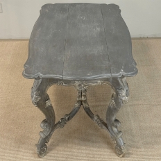 19th Century French Régence Hand-Carved & Painted Center Table