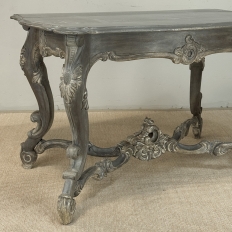 19th Century French Régence Hand-Carved & Painted Center Table